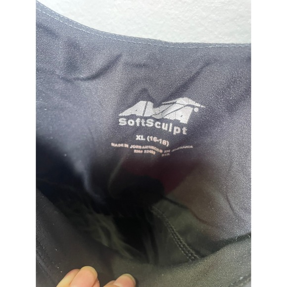 Avia SoftSculpt Womens Black Crop Tank Top Scoop Neck Athletic Size XL 16-18 - Picture 3 of 4